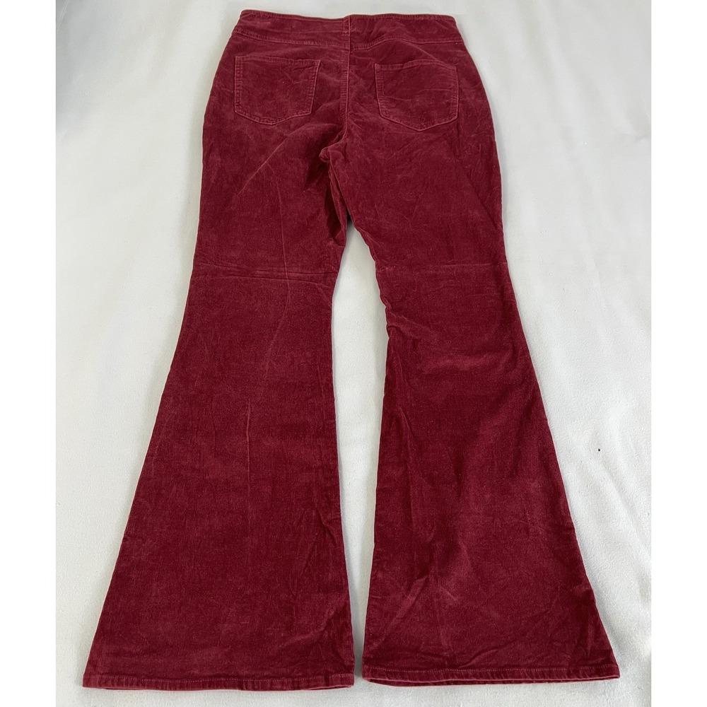 No Boundaries Juniors Red Corduroy High Rise Flare Pants E-Waistband Pull-On L - Picture 8 of 10